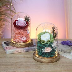 wholesale preserved real roses pieces eternal rose gift box stabilized roses preserved flowers in glass dome for Christmas gift