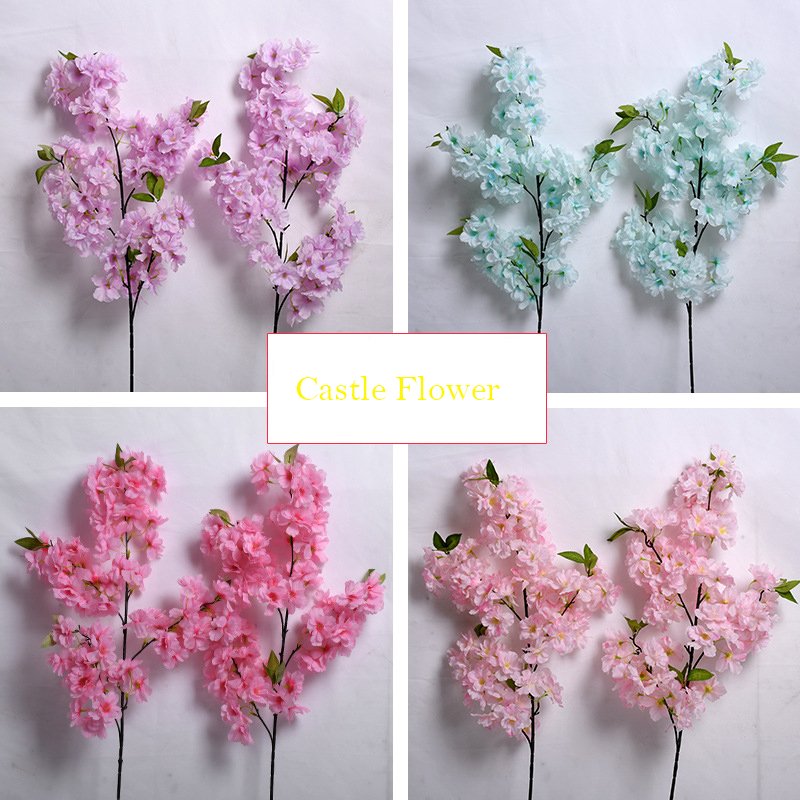 M-C127 Wedding indoor outdoor decoration artificial cherry blossom pink artificial single cherry blossom flowers