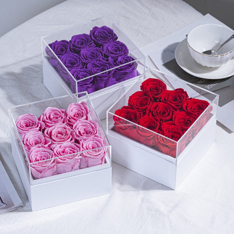 birthday decorations eternal flowers acrylicbox novelty for events party supplies gifts for mother's day