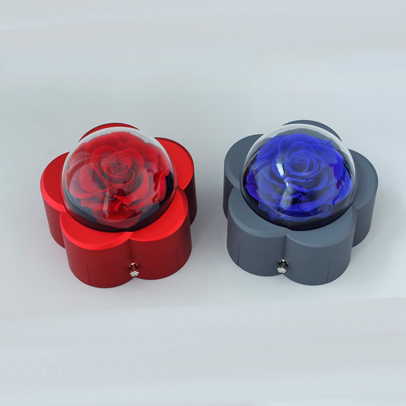 Factory direct sales Holiday Gift Everlasting Rose Gift Box Jewelry Ring Necklace Bracelet Packaging Eternal Flower Jewelry Box