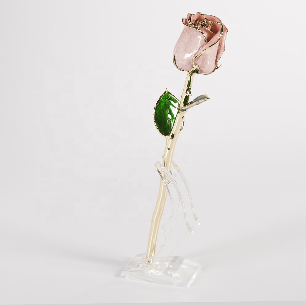 24k gold plated rose fresh Rose with Stem Present rose gift valentine mother day eternal rose preserved flower
