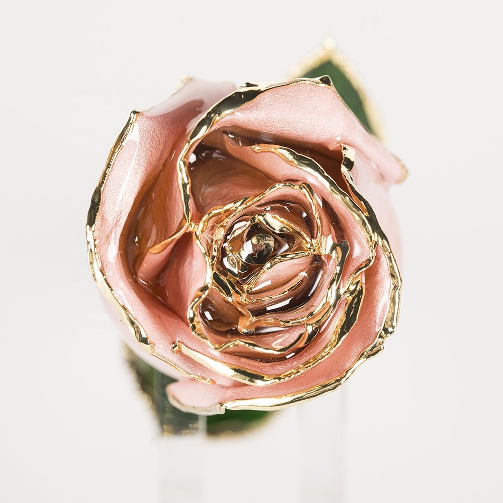 24k gold plated rose fresh Rose with Stem Present rose gift valentine mother day eternal rose preserved flower