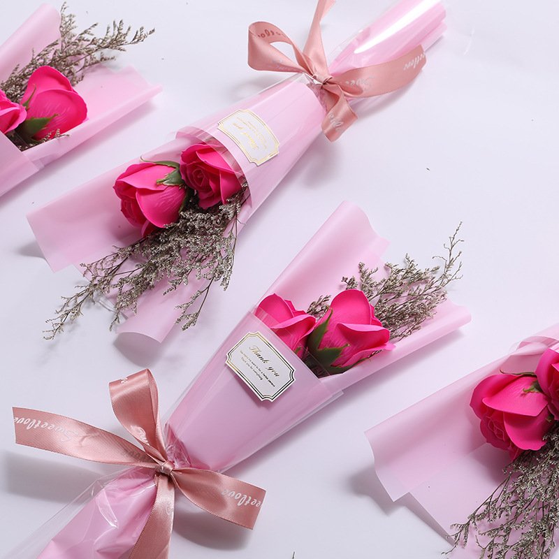 Handmade Artificial Rose Preserved Flower Soap Roses Flower for Valentine's Day Gifts