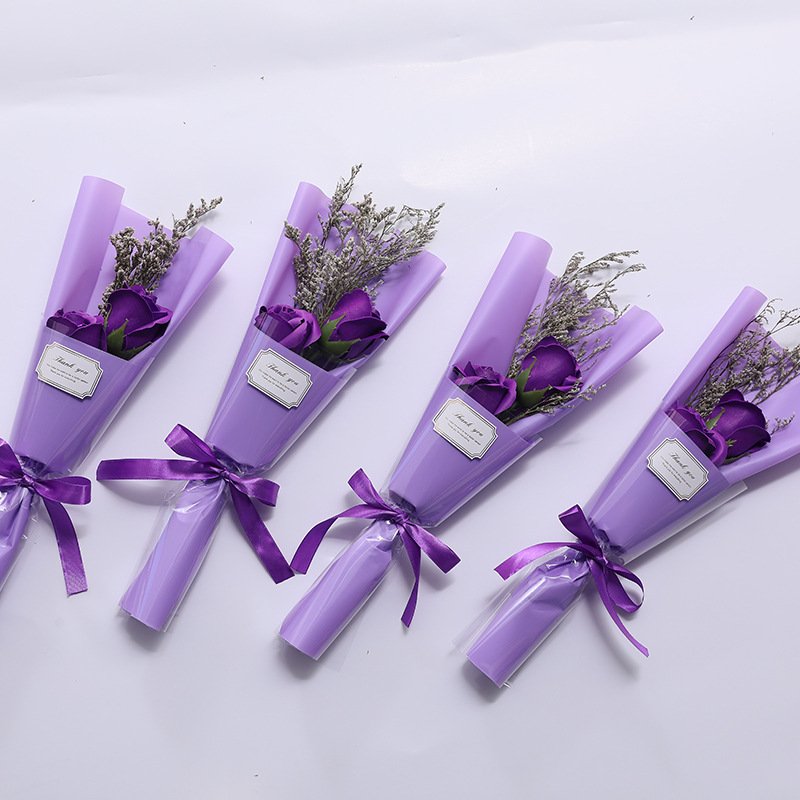 Handmade Artificial Rose Preserved Flower Soap Roses Flower for Valentine's Day Gifts
