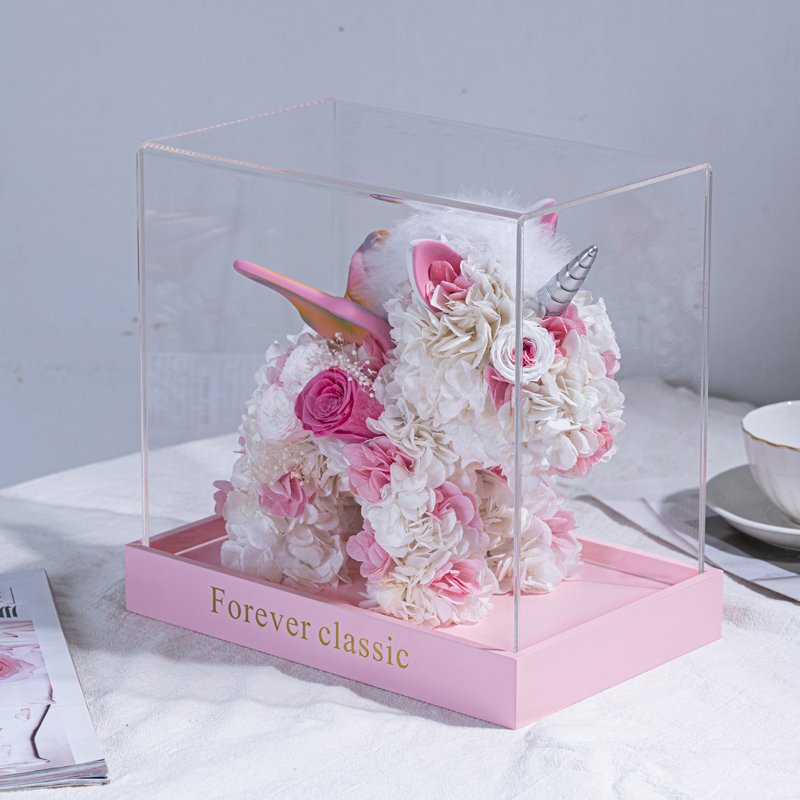 Children's Gift Eternal Flower Unicorn Rose Gift Box Decoration for Girlfriend and Girl Wedding Confession