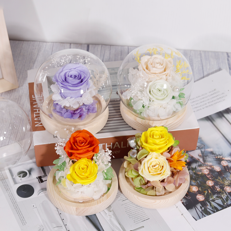 Preserved Rose Gift For Mother's Day Handmade Preserved Flower In Glass