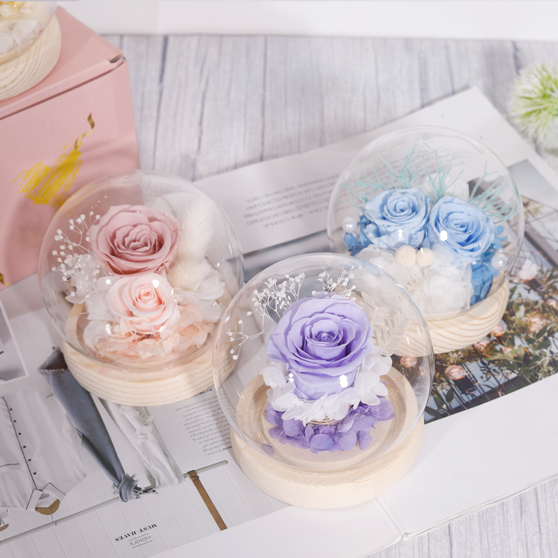 Preserved Rose Gift For Mother's Day Handmade Preserved Flower In Glass