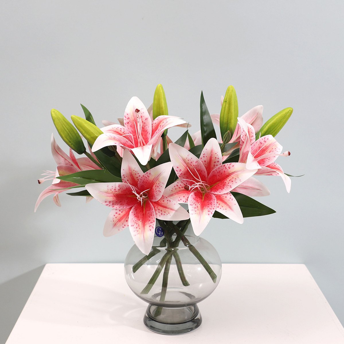 Artificial Flowers Wedding Home Decor Decorative Flowers Bouquet Lily With 3 Buds Flower