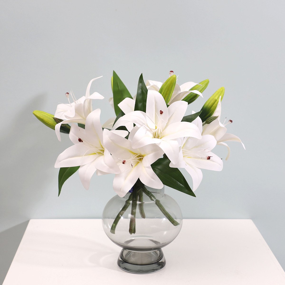 Artificial Flowers Wedding Home Decor Decorative Flowers Bouquet Lily With 3 Buds Flower