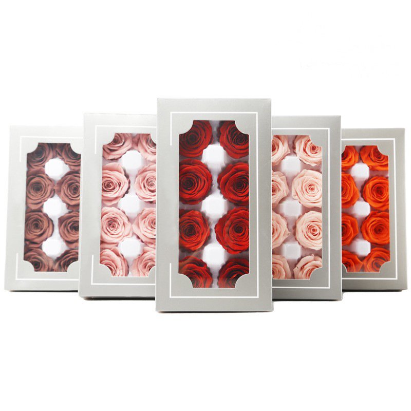 Factory Wholesale Christmas Valentines Day Gift Grade A Real Natural Eternal Rose Heads Preserved Roses With Box