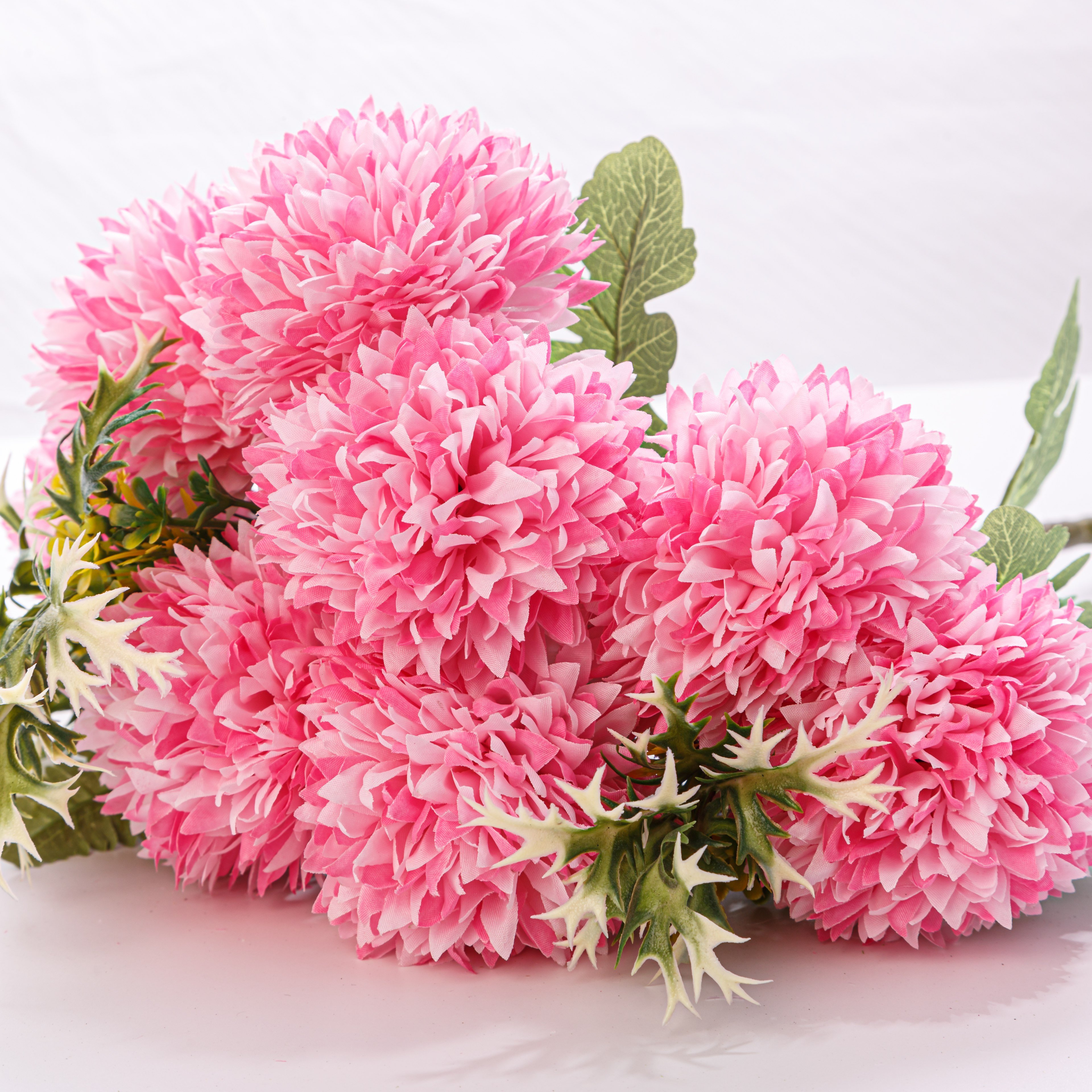 12 heads small ball chrysanthemum blue silk flowers pink flowers for home decoration