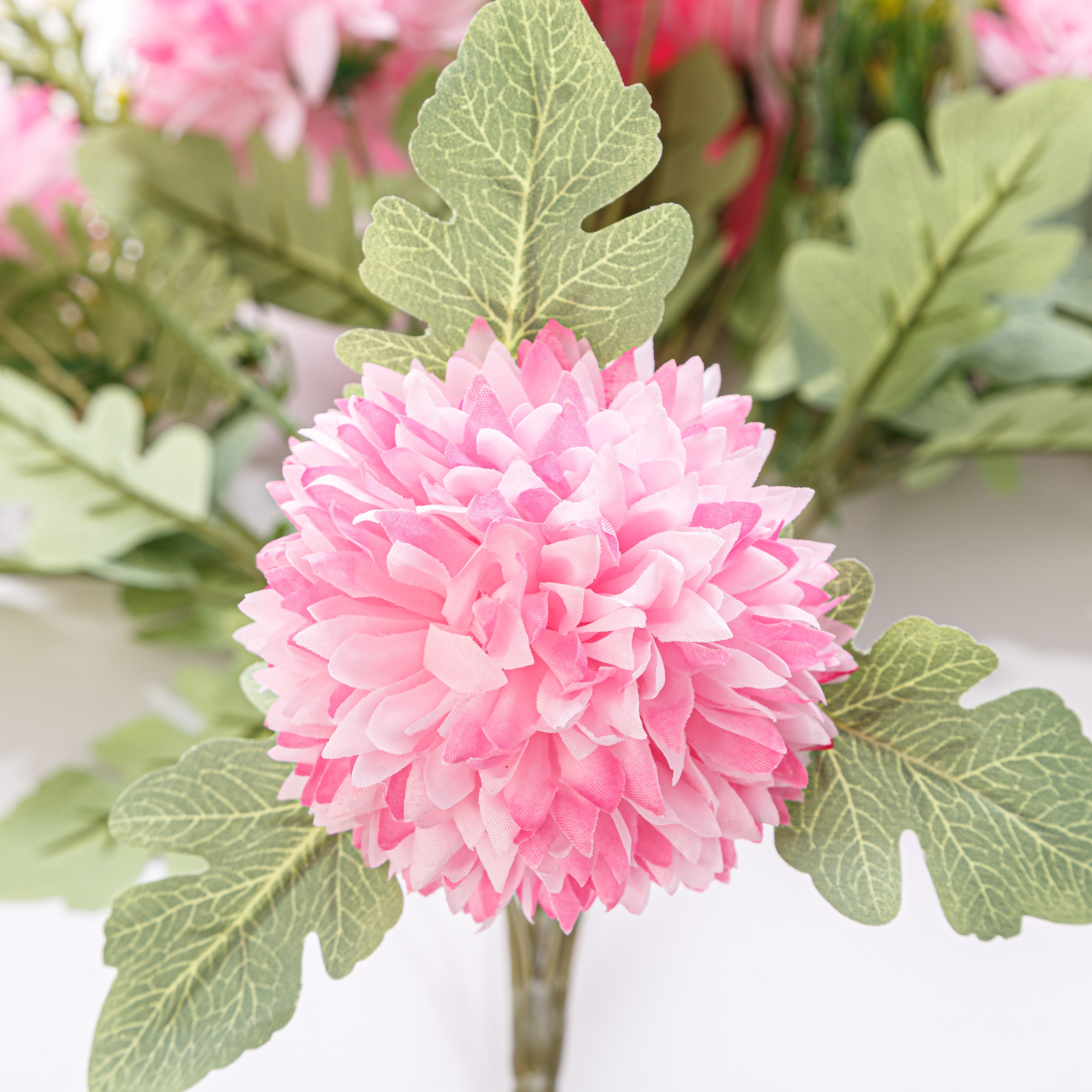 12 heads small ball chrysanthemum blue silk flowers pink flowers for home decoration