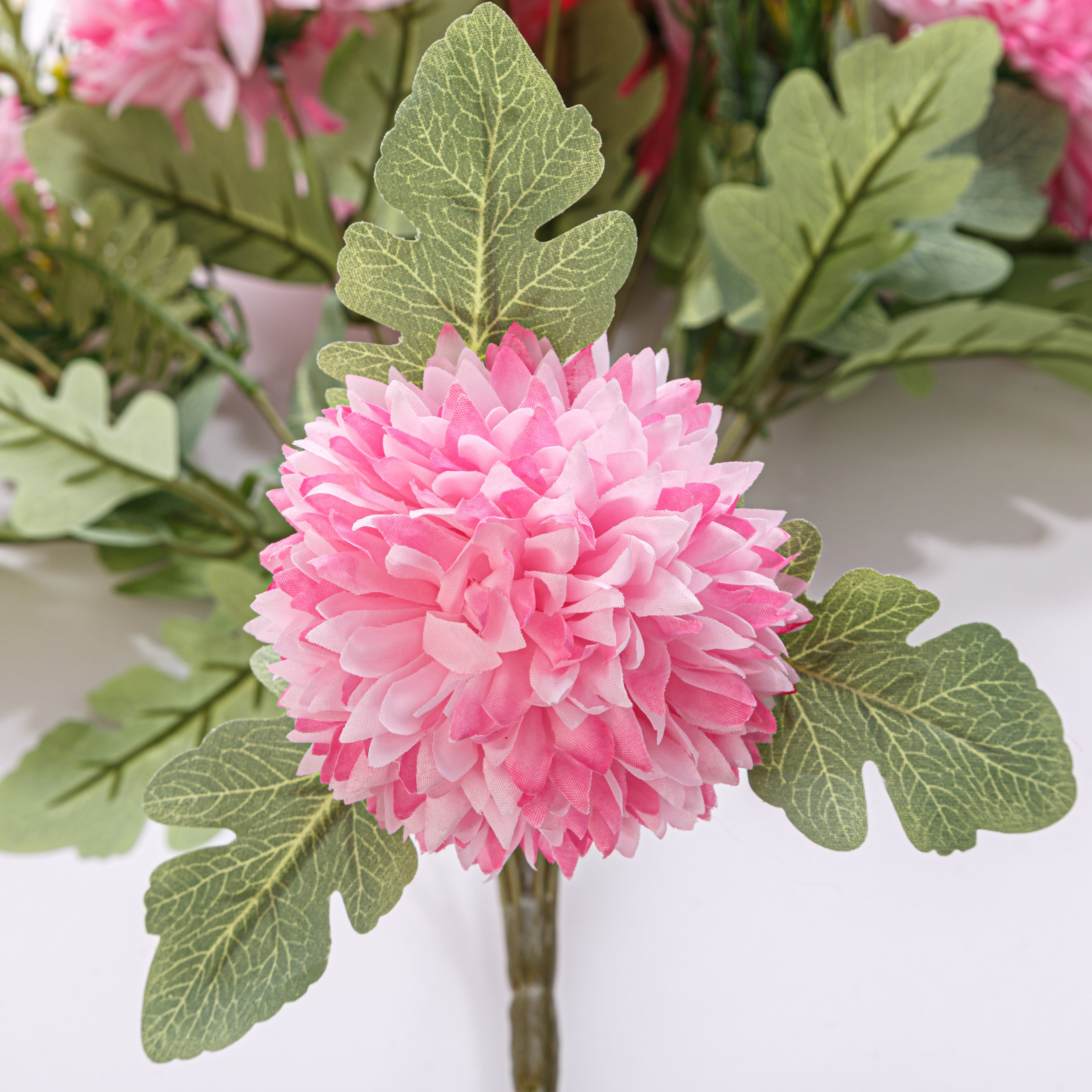 12 heads small ball chrysanthemum blue silk flowers pink flowers for home decoration