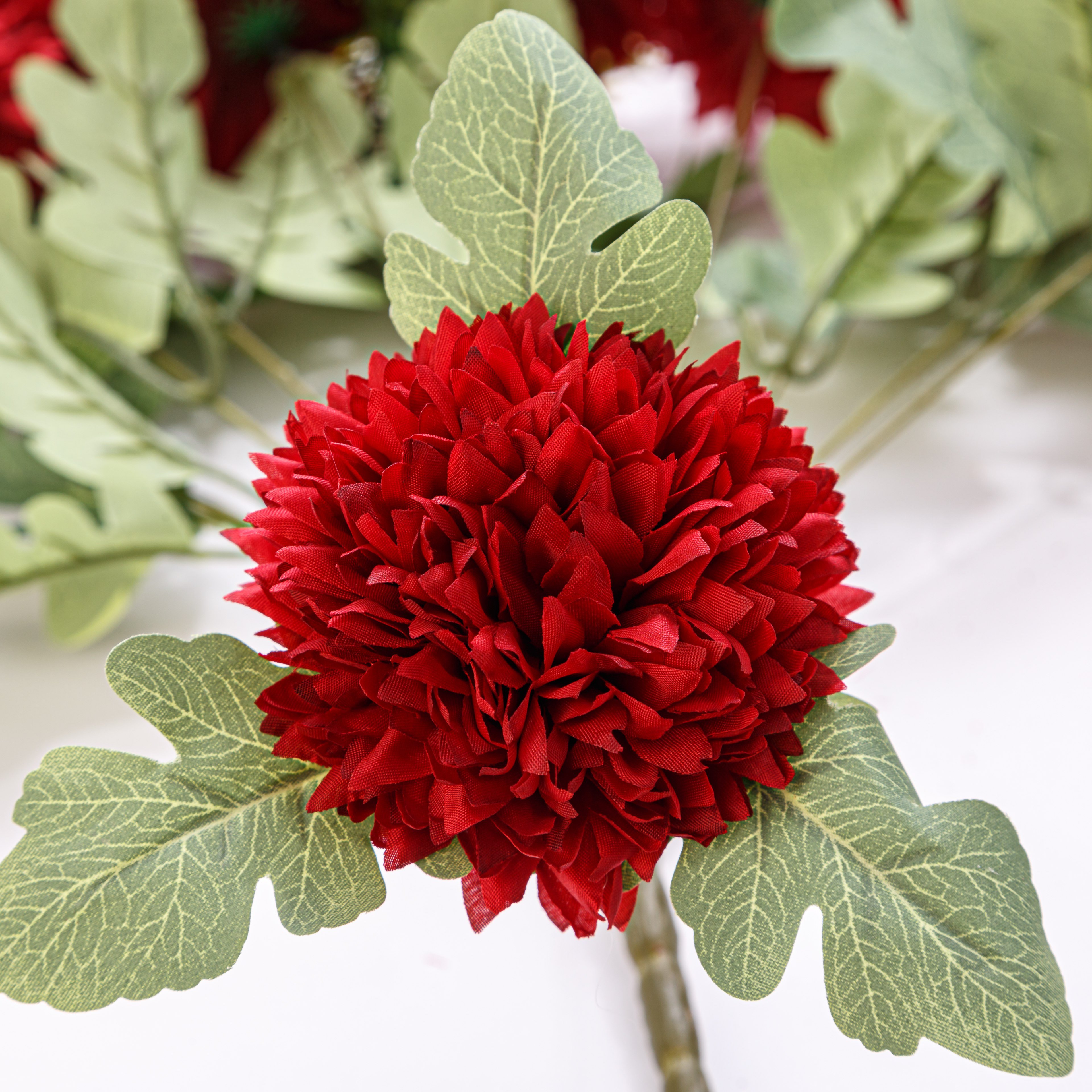 12 heads small ball chrysanthemum blue silk flowers pink flowers for home decoration