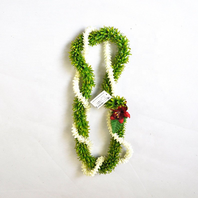 Hawaii Lei Necklace 90CM Green Rose & Mini Jasmine Neck Flower Luau Lei Necklace Micronesian Graduation Party supplies in stock