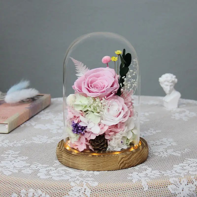 2024 New Arrival Stabilized Eternal Preserved Flower Forever Roses And Plants Everlasting Preserved Rose In Glass Dome Gift Box