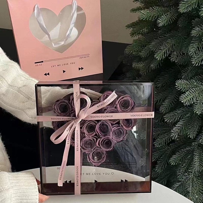 The best gifts preserved eternal rose in acrylic box for Valentine's Day Mother's Day Gift