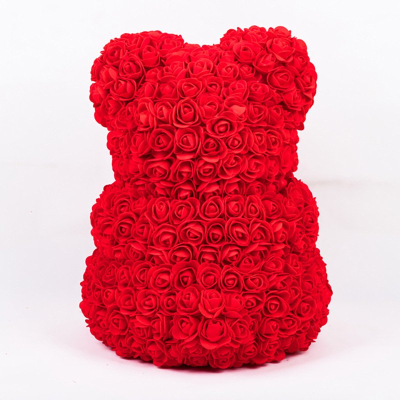 BLH Perfect Valentines Day Gift 40cm Holiday Gift Teddy Bear Made Of Roses Rose Flower Bear With Box Best gift for Valentine's day