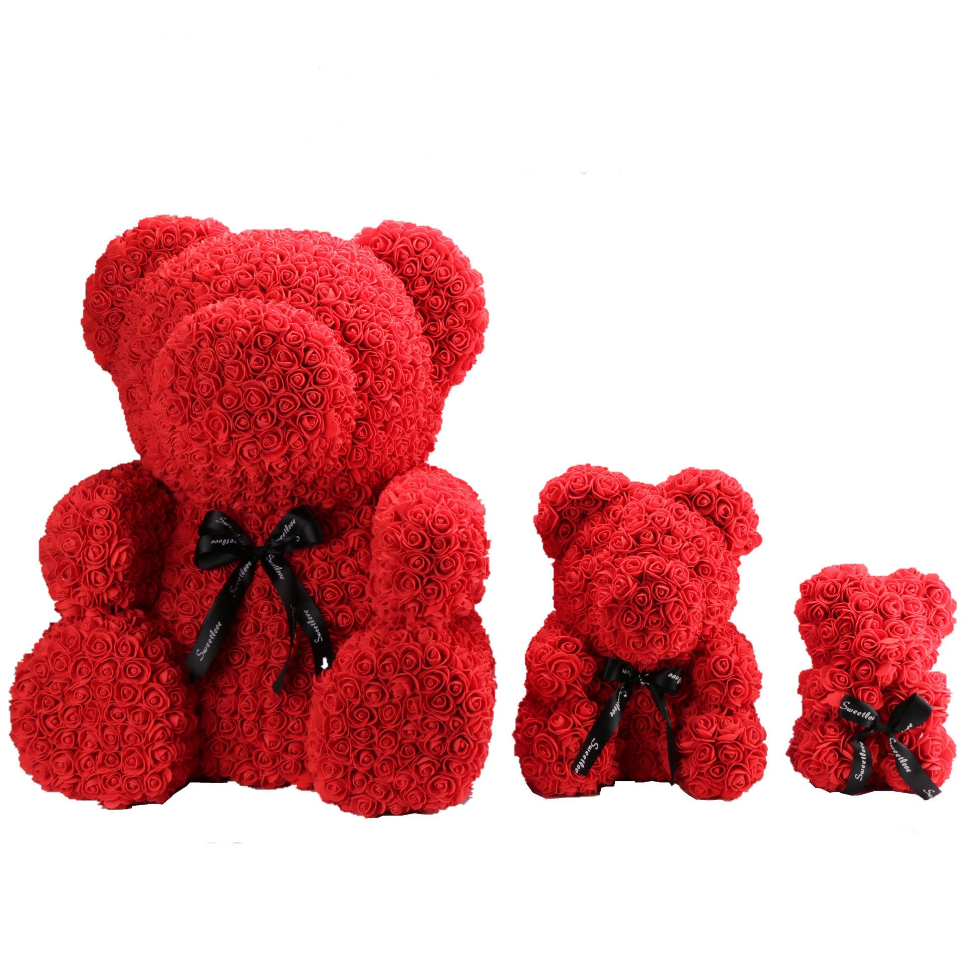BLH Perfect Valentines Day Gift 40cm Holiday Gift Teddy Bear Made Of Roses Rose Flower Bear With Box Best gift for Valentine's day