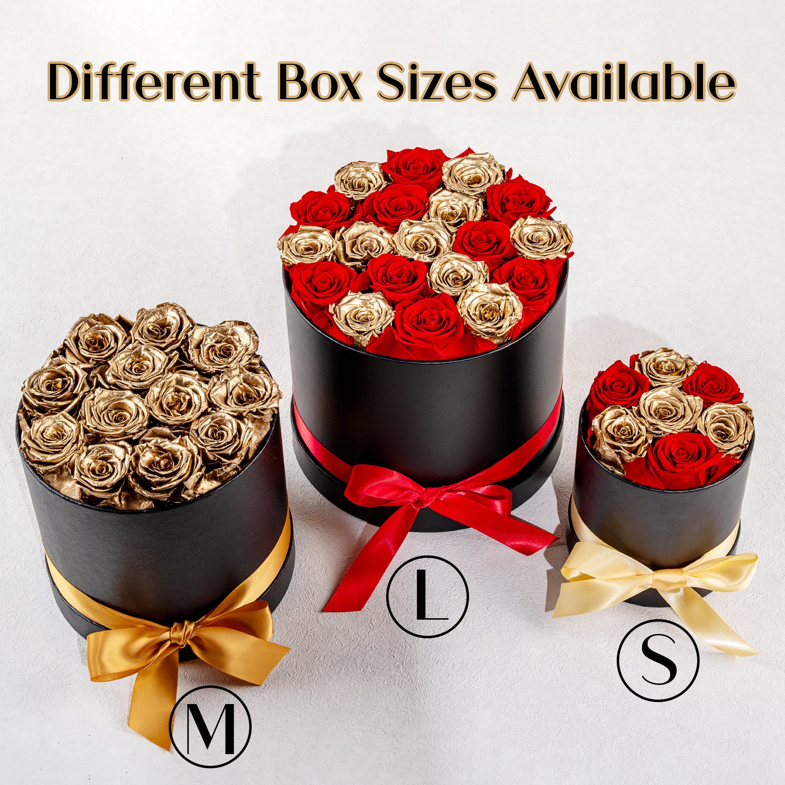 MC Wholesale Flower Mothers Day Gift Golden Immortal Long Lasting Real Natural Everlasting Forever Eternal Preserved Rose in Box
