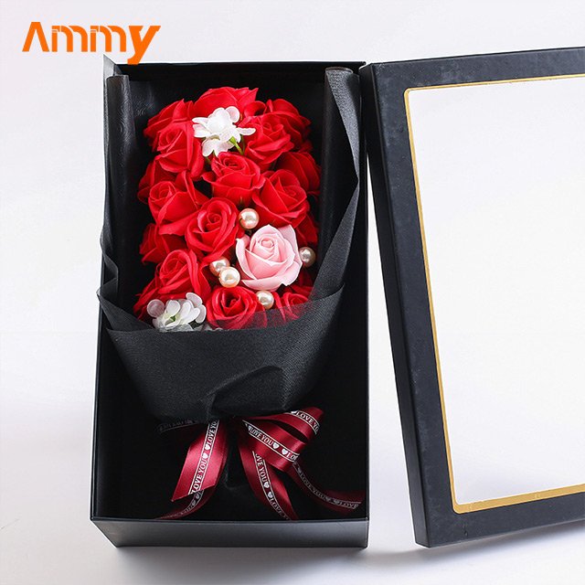 Ammy new Valentine's Day Gift 19 Soap Rose flowers Bouquet box Artificial Flower Creative mother's day Wife Christmas Gifts