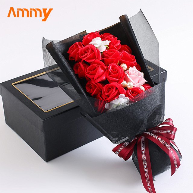 Ammy new Valentine's Day Gift 19 Soap Rose flowers Bouquet box Artificial Flower Creative mother's day Wife Christmas Gifts
