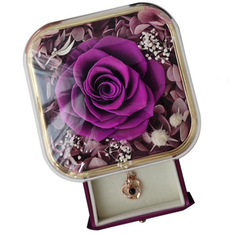 First choice for gift Preserved Eternal Flowers Preserved Rose With Jewelry Box for confession and proposal