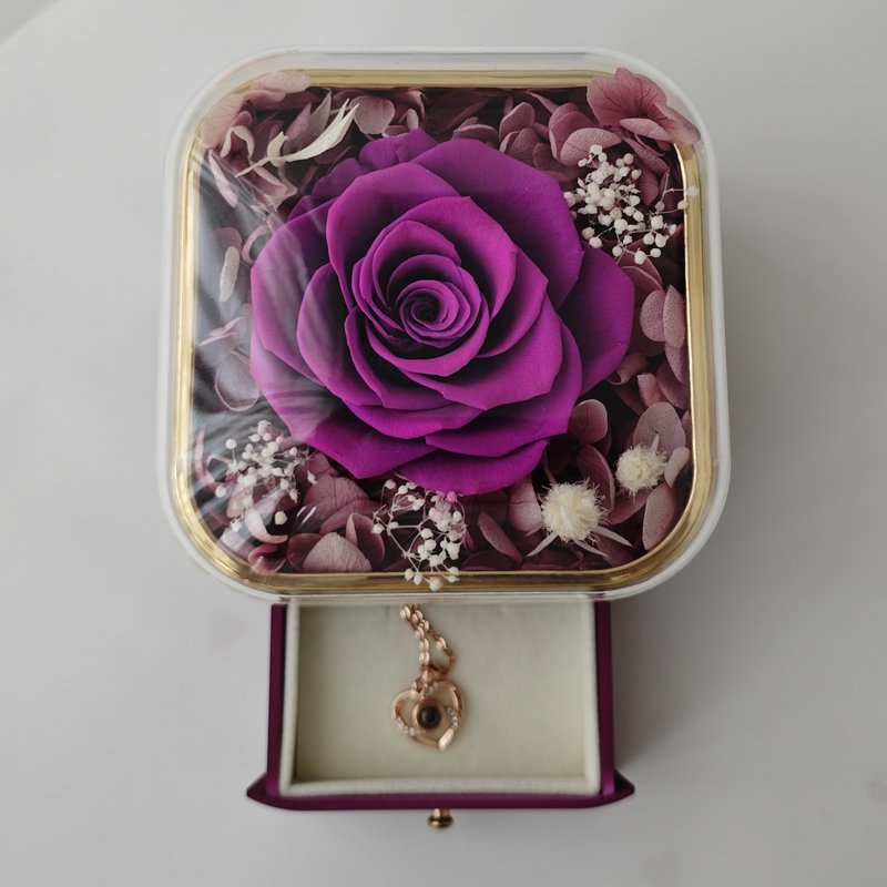 First choice for gift Preserved Eternal Flowers Preserved Rose With Jewelry Box for confession and proposal