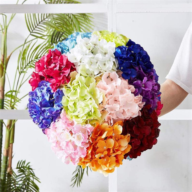 White Hydrangea Silk Flowers Heads Ivory White Full Hydrangea Flowers Artificial with Stems for Wedding Home Party