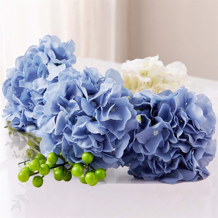 White Hydrangea Silk Flowers Heads Ivory White Full Hydrangea Flowers Artificial with Stems for Wedding Home Party