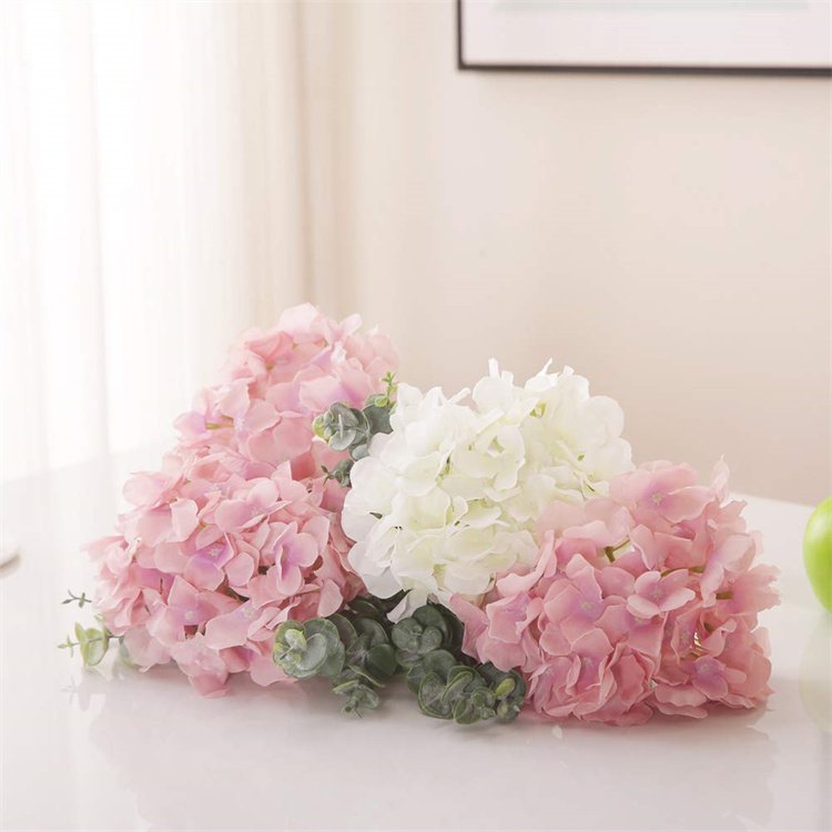 White Hydrangea Silk Flowers Heads Ivory White Full Hydrangea Flowers Artificial with Stems for Wedding Home Party