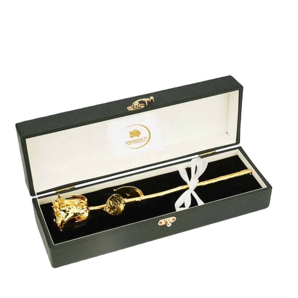 Love Natural Gold Rose with 24k Gold Rose Plated Rose Flower for Christmas Wedding Anniversary Mother's Valentine's Day