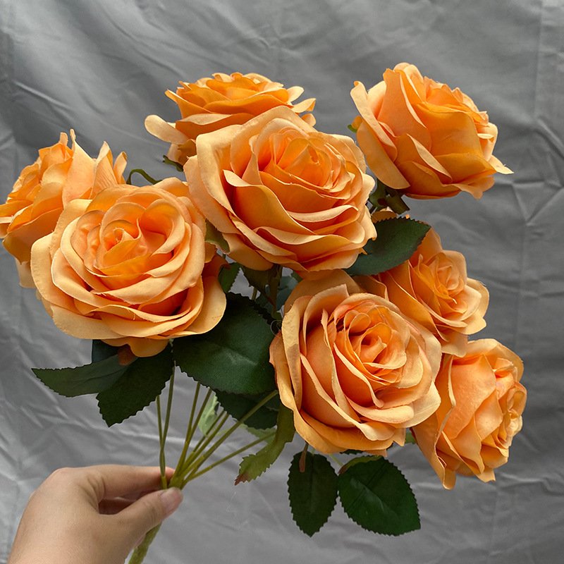 Artificial Flowers Real Touch Rose Stem For Wedding Party Home Decoration
