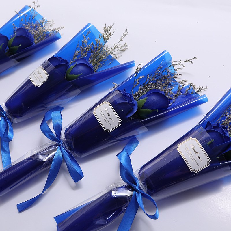 Customized Logo Artificial Rose Bouquet In Gift Paper Packing Preserved Flowers for Mother's Day Gift