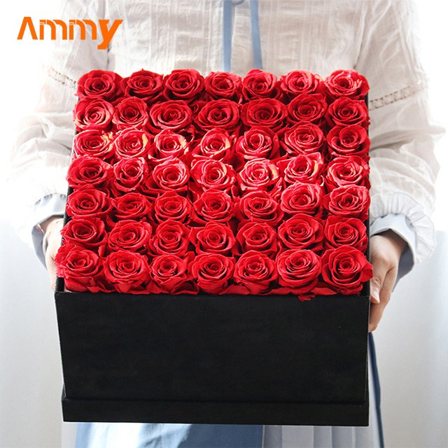 Ammy Preserved Flower Rose Hug Bucket Factory Wholesale 49 Preserved Flower Gift Box Holiday Gift Real Natural Forever