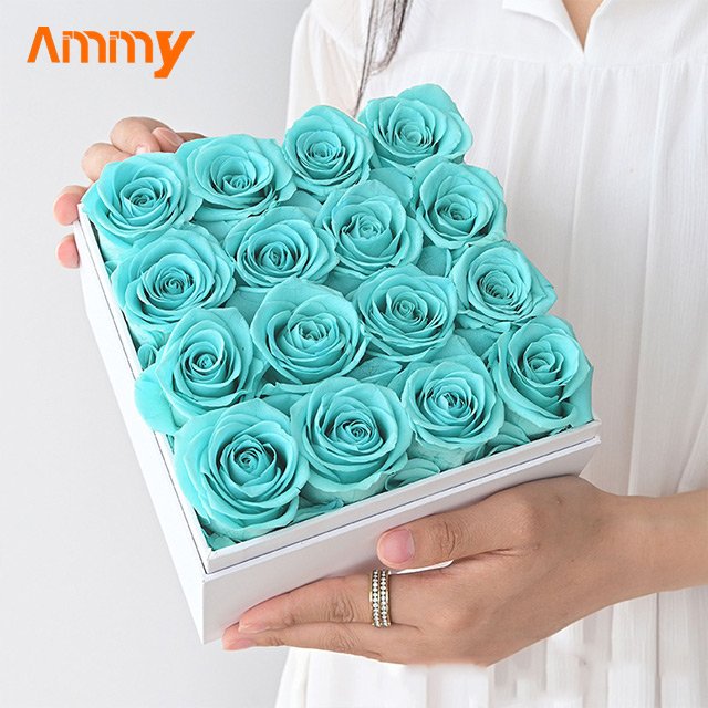 Ammy Preserved Flower Rose Hug Bucket Factory Wholesale 49 Preserved Flower Gift Box Holiday Gift Real Natural Forever
