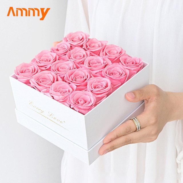 Ammy Preserved Flower Rose Hug Bucket Factory Wholesale 49 Preserved Flower Gift Box Holiday Gift Real Natural Forever