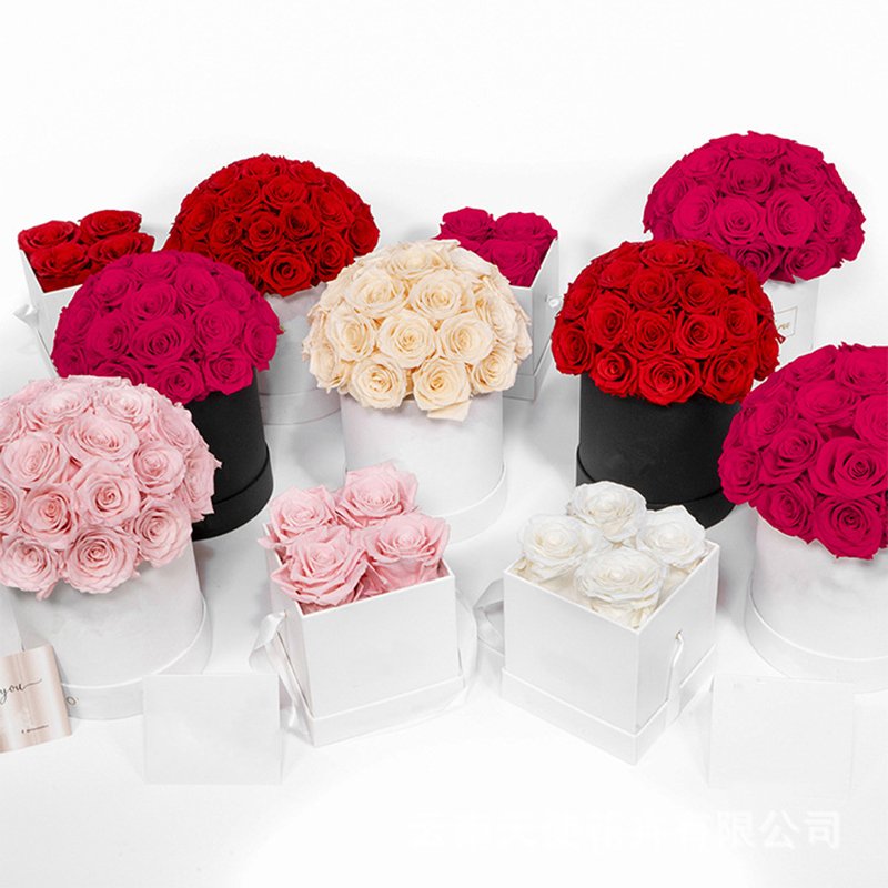 Rich Style Decorative Flowers Valentines Day Christmas Gift Immortal Infinity Eternal Forever Stabilized Preserved Roses Box