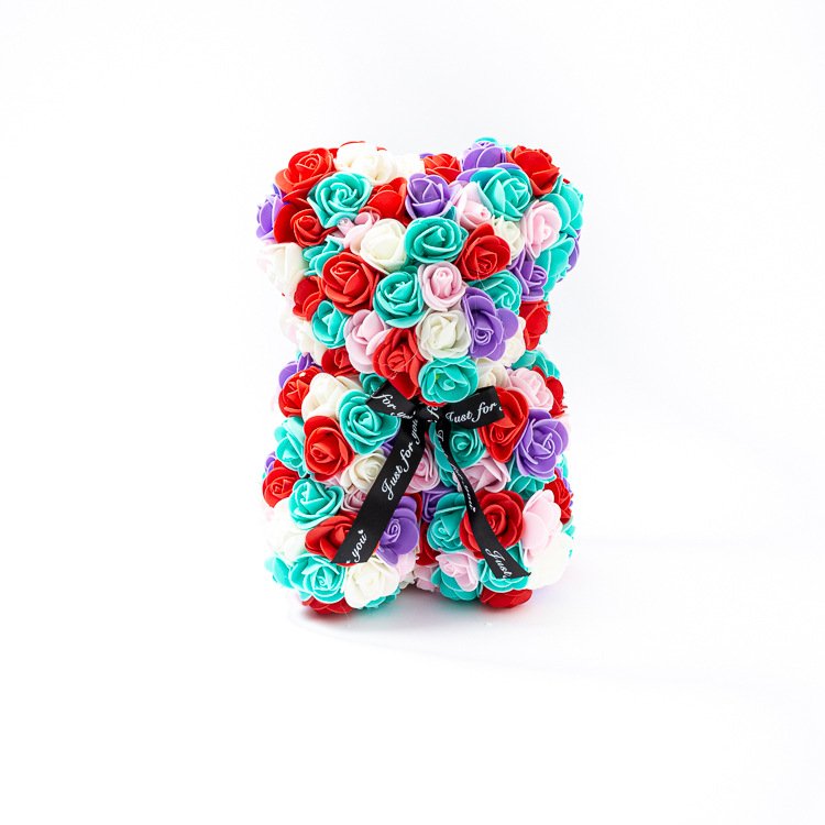 valentine's day flower teddy bear rose preserved rose red pink blue bear forever eternal rose bear