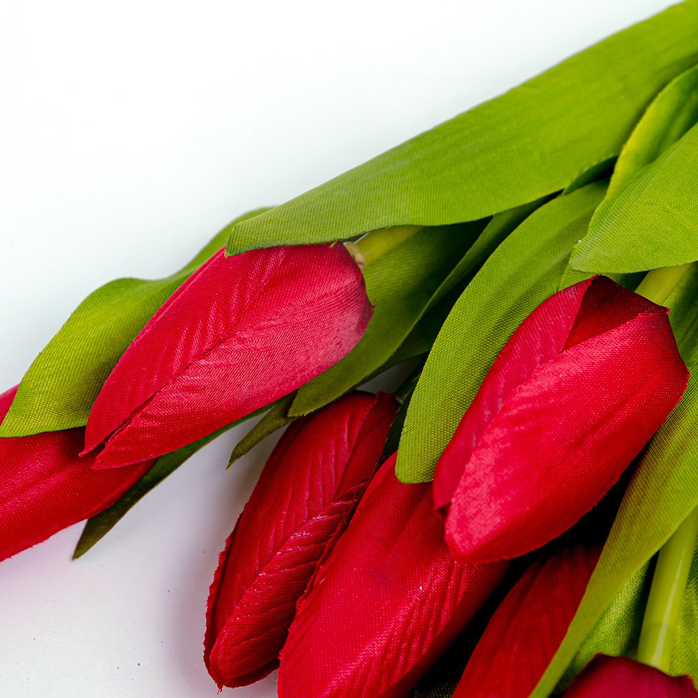 Artificial Flowers Bouquet Silk Tulips Flowers for Cemetery Faux Flower Arrangements for Wedding Home Office Dining Table
