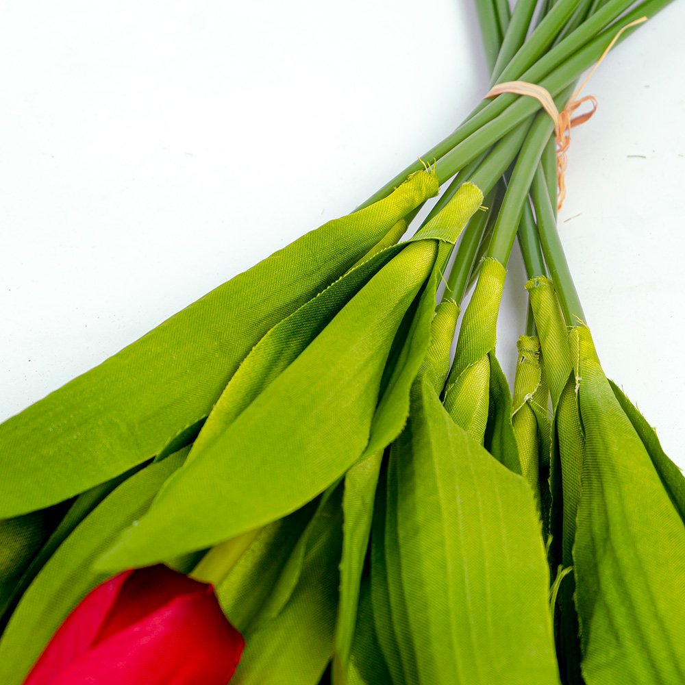 Artificial Flowers Bouquet Silk Tulips Flowers for Cemetery Faux Flower Arrangements for Wedding Home Office Dining Table