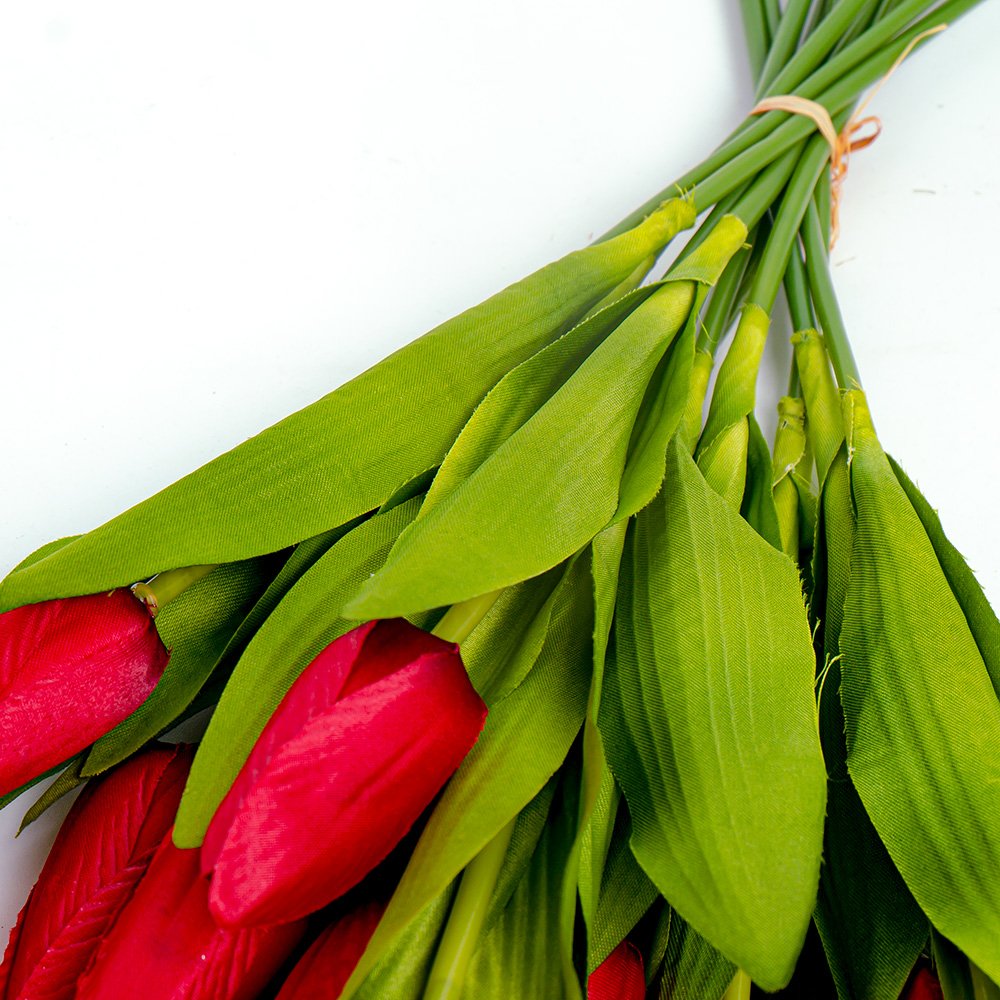Artificial Flowers Bouquet Silk Tulips Flowers for Cemetery Faux Flower Arrangements for Wedding Home Office Dining Table