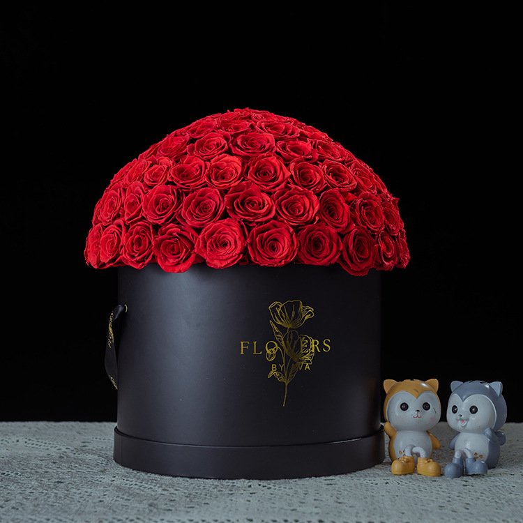 Mushroom Shape Real Natural Preserved Roses Long Lasting Immortal Eternal Forever Flowers Arrangement Box Natural Plants Flowers