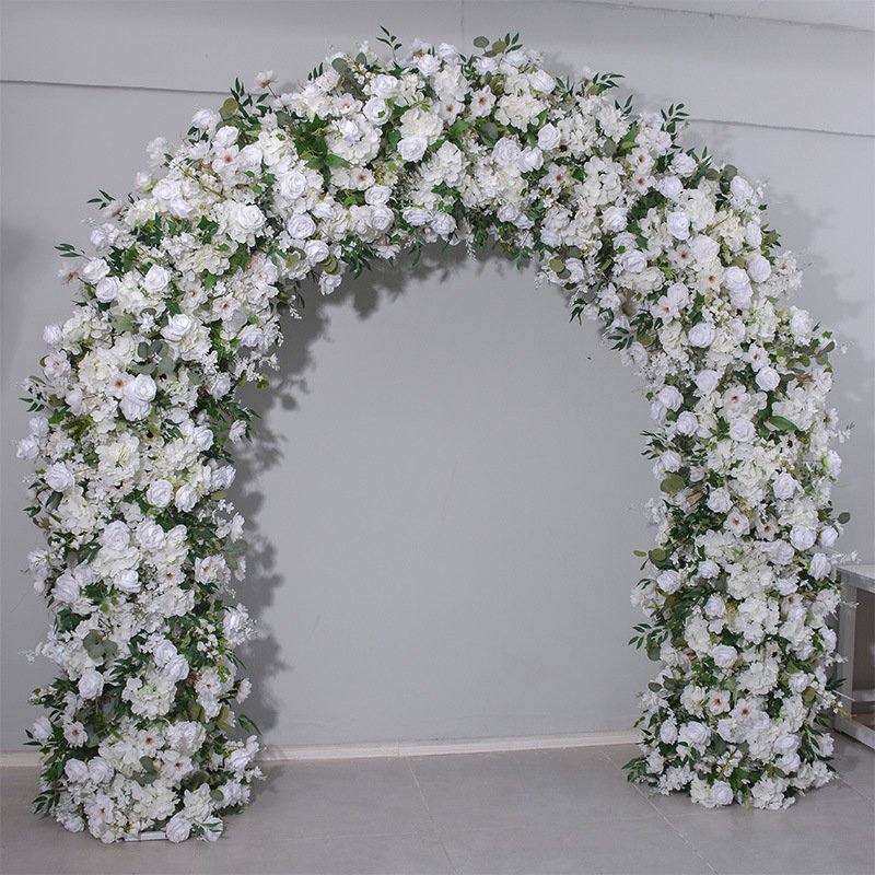Wholesale white roses and green wedding simulation flowers, arches and Thanksgiving decorations, holiday birthdays