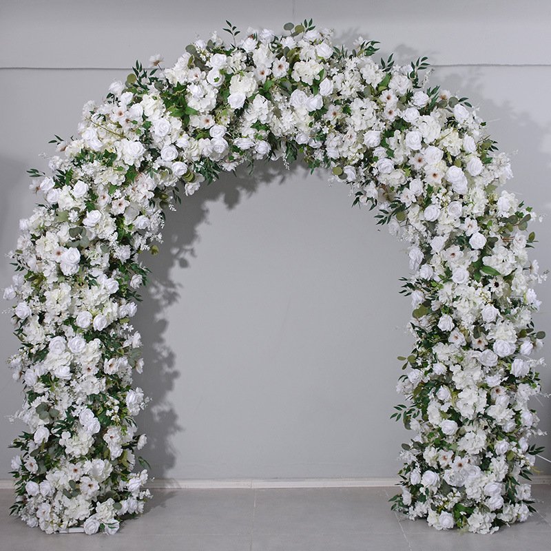 Wholesale white roses and green wedding simulation flowers, arches and Thanksgiving decorations, holiday birthdays