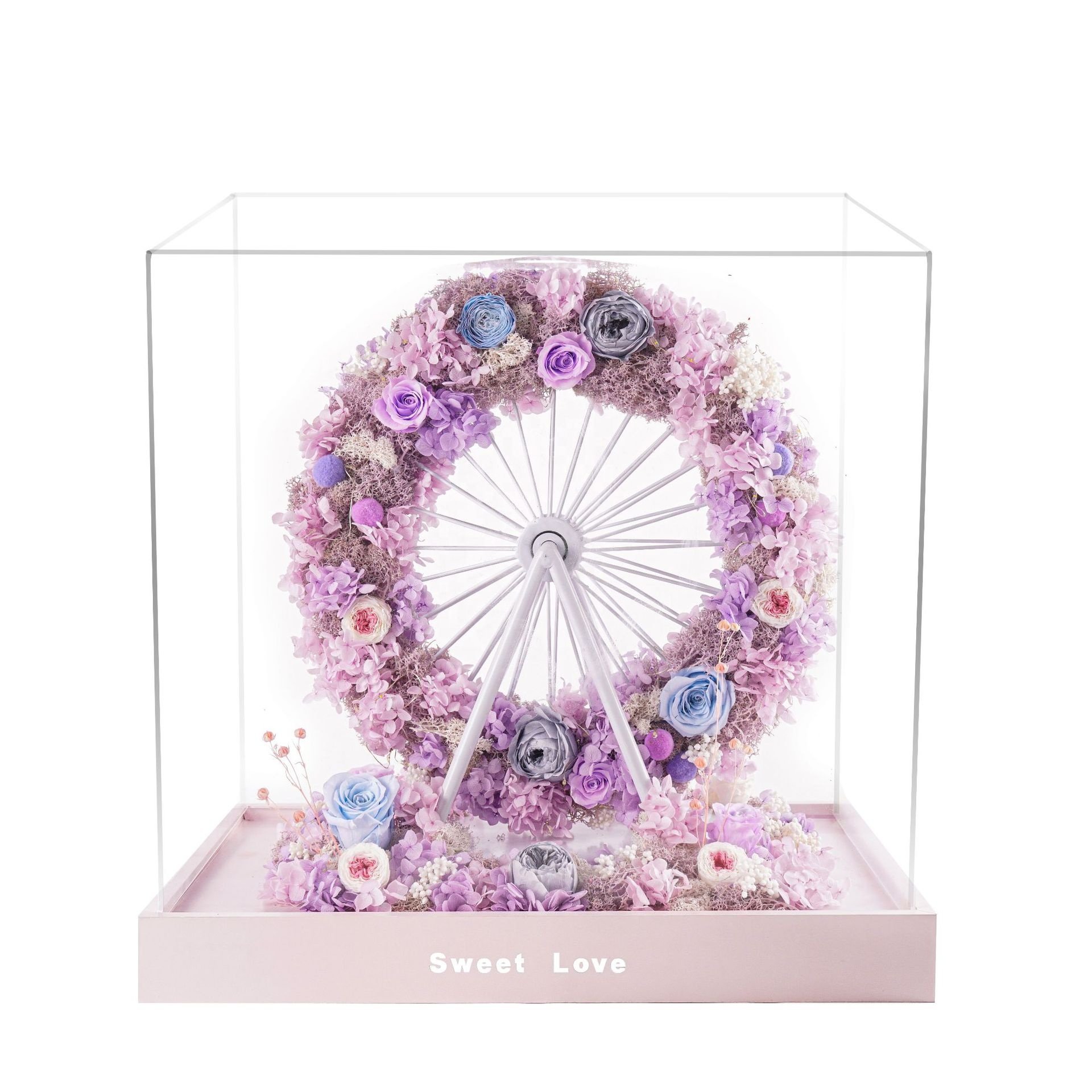 Stock Fast Dispatch Ferris Wheel Rose Gift Box Valentine's Day Gift Christmas Eternal Flowers Pink Preserved Flower