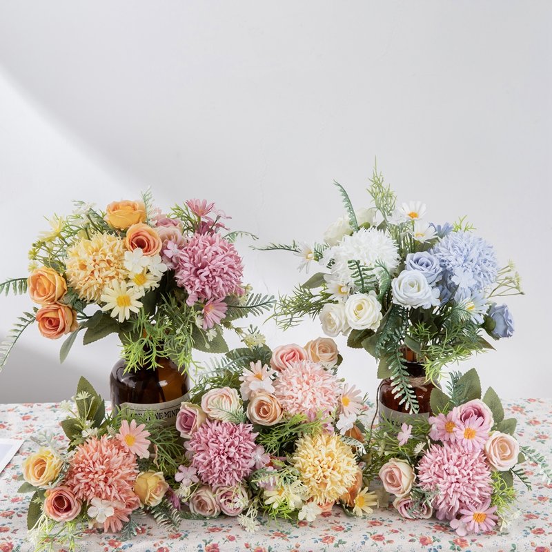 MW66795 Spring New Arrival Bulk Artificial Flower Spiny Ball Dandelion Rose Bouquet for Home Event Garden Party Backdrop Decor