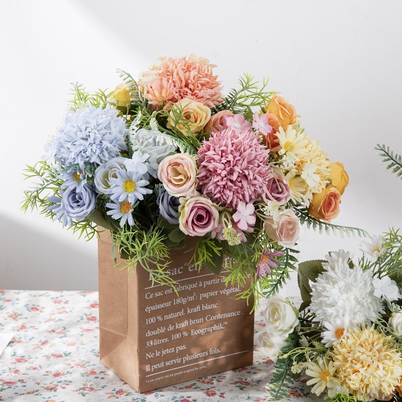 MW66795 Spring New Arrival Bulk Artificial Flower Spiny Ball Dandelion Rose Bouquet for Home Event Garden Party Backdrop Decor