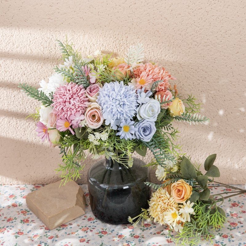 MW66795 Spring New Arrival Bulk Artificial Flower Spiny Ball Dandelion Rose Bouquet for Home Event Garden Party Backdrop Decor