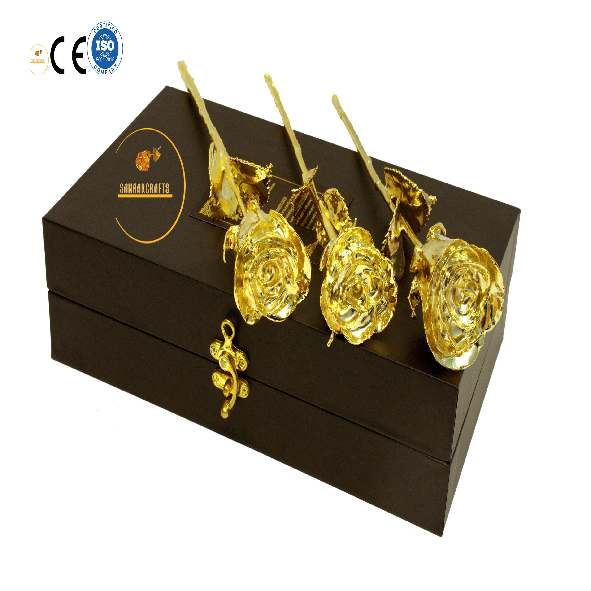2022 New Product of 24k Natural Gold Rose Plated Preserved Flower